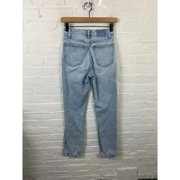 Abercrombie & Fitch Women's The 90s Straight Jeans Ultra High Rise Blue Size 24 - Picture 2 of 5
